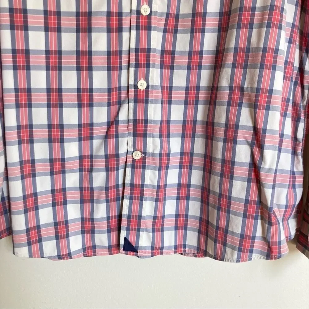 UNTUCKit Red and Blue Plaid Casual Button Down Shirt